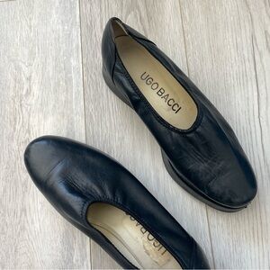 90s Platform Loafers wedge ugo bacci womens Navy Blue (size 37) minimalist chic